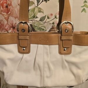 Coach White and Tan Women's Bag